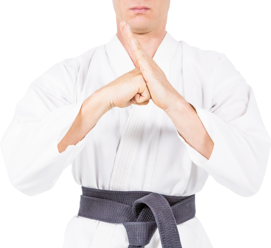 Martial Artist Performing Karate Salute Transparent Background - Download Free Stock Images Pikwizard.com