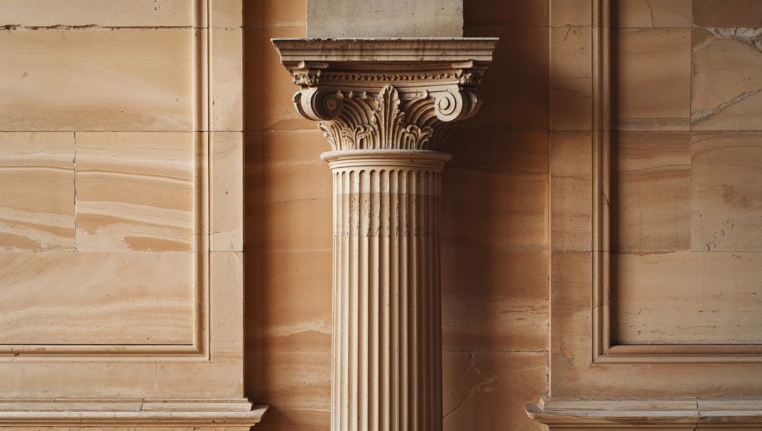 Ornate Corinthian Column in Sandstone Architecture