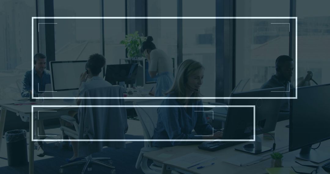 Team Collaboration in Modern Open-Plan Office Environment