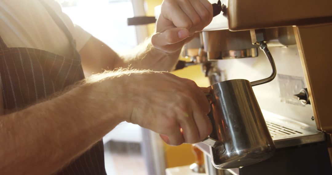 Barista Making Coffee with Espresso Machine - Free Images, Stock Photos and Pictures on Pikwizard.com