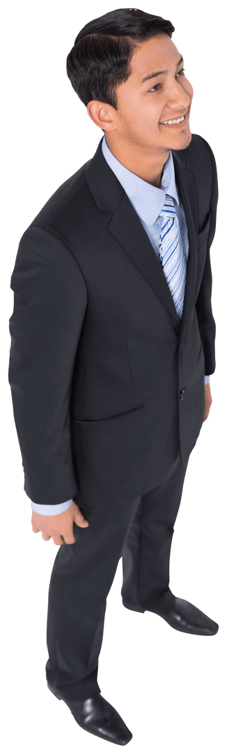 Smiling Young Businessman on Transparent Background