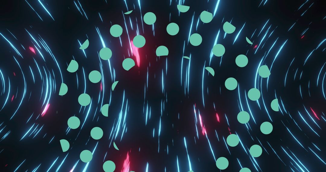 Abstract Motion with Green Dots and Dynamic Light Trails