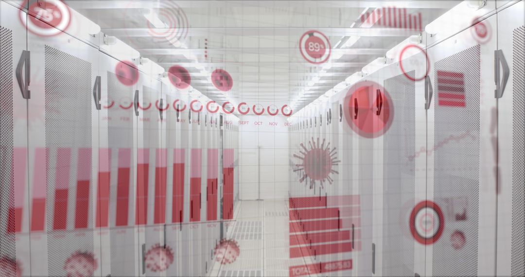 Data Center with Digital Overlay of Virus and Graphs