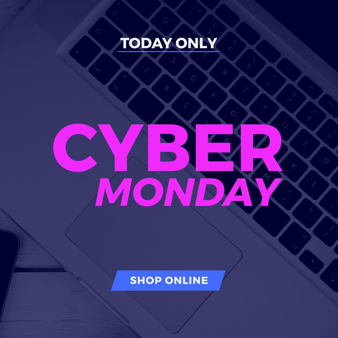 Cyber Monday Online Shopping Promotion with Laptop Background