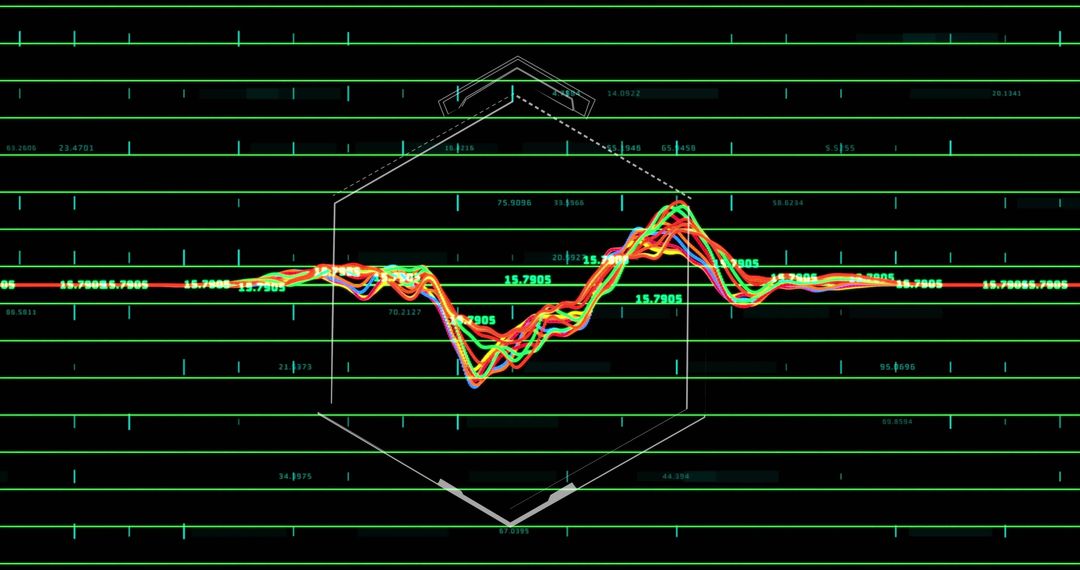 Futuristic Digital Waveform Analytics on Neon Green Interface