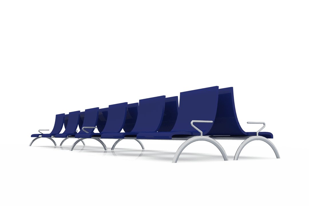 Modern Waiting Room Chairs on Transparent Background