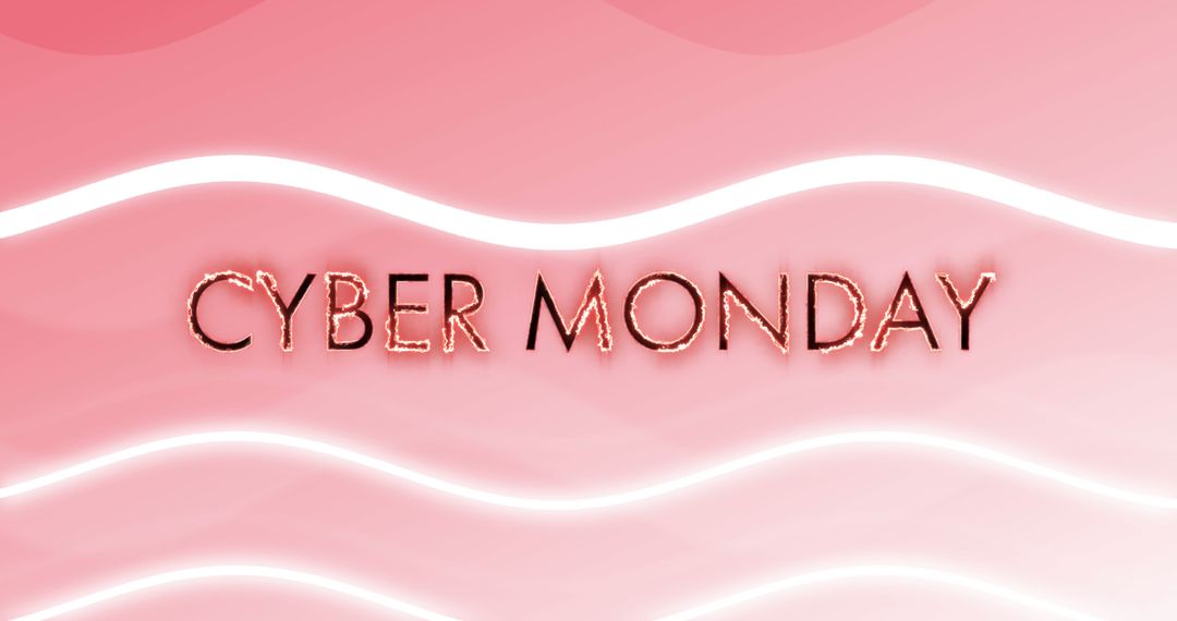 Cyber Monday Sale Background with Glowing Text and Waves
