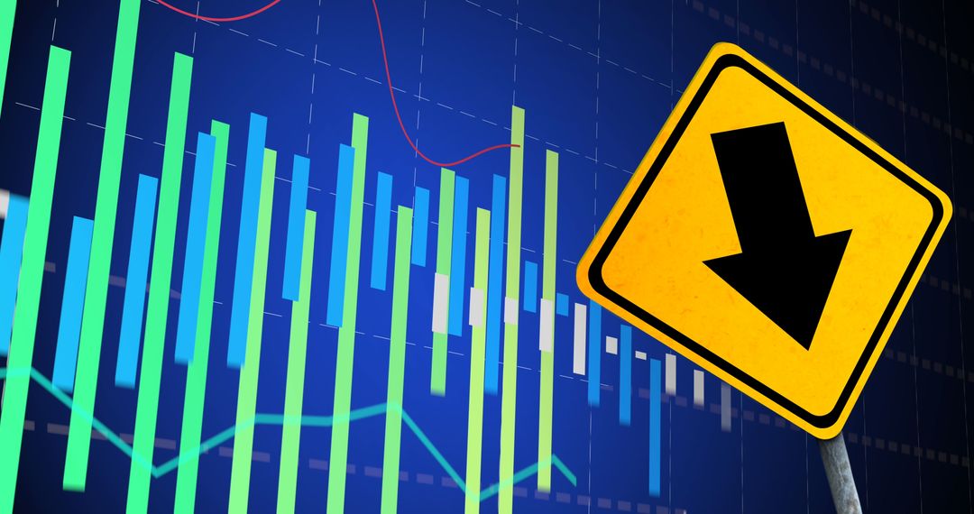 Financial Indicators Showing Downward Trend with Warning Sign
