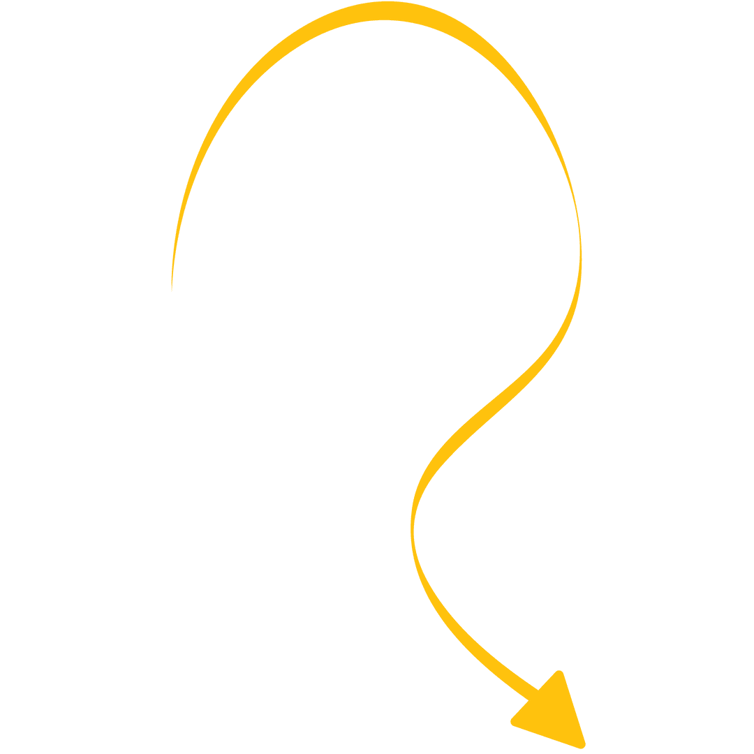 Curved Yellow Arrow Transparent Background PNG Vector