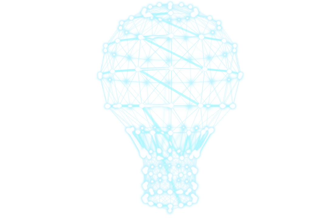 Digital Bulb Illustration Representing Ideas on Transparent Background