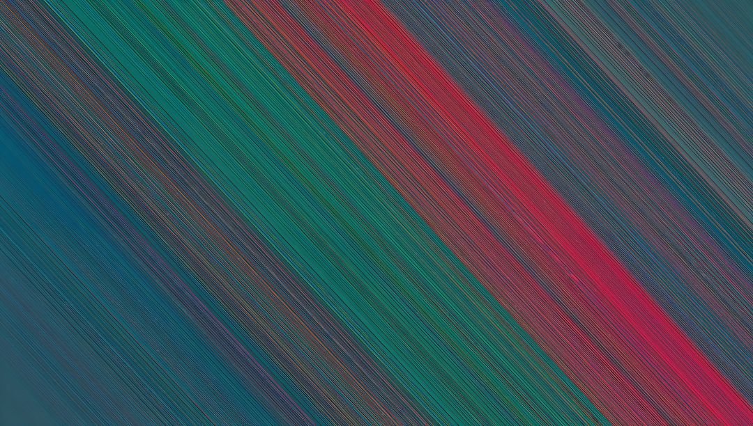 Slanting Diagonal Stripes Flowing from Teal Green to Red Pink with Blue-Grey Texture
