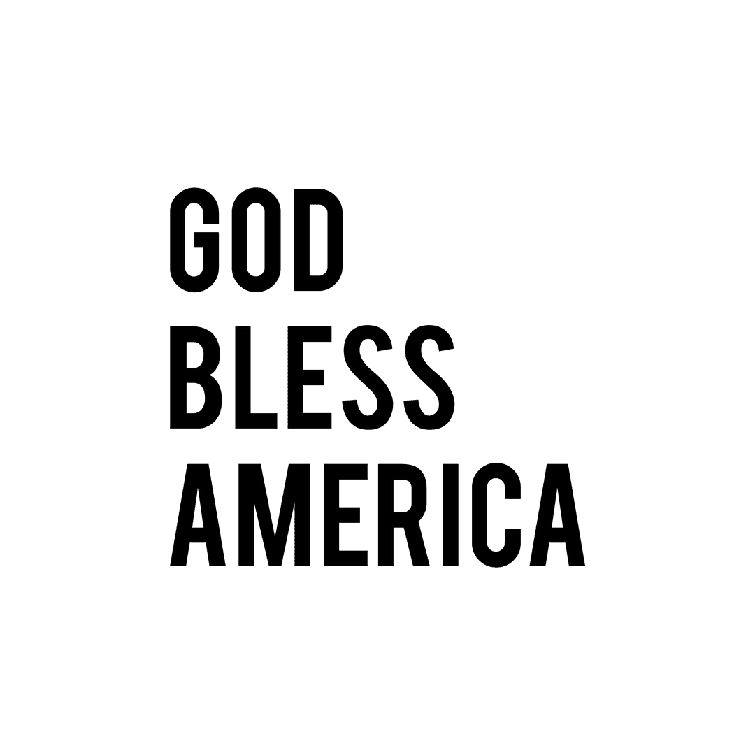 God Bless America Text Illustration on Transparent Background