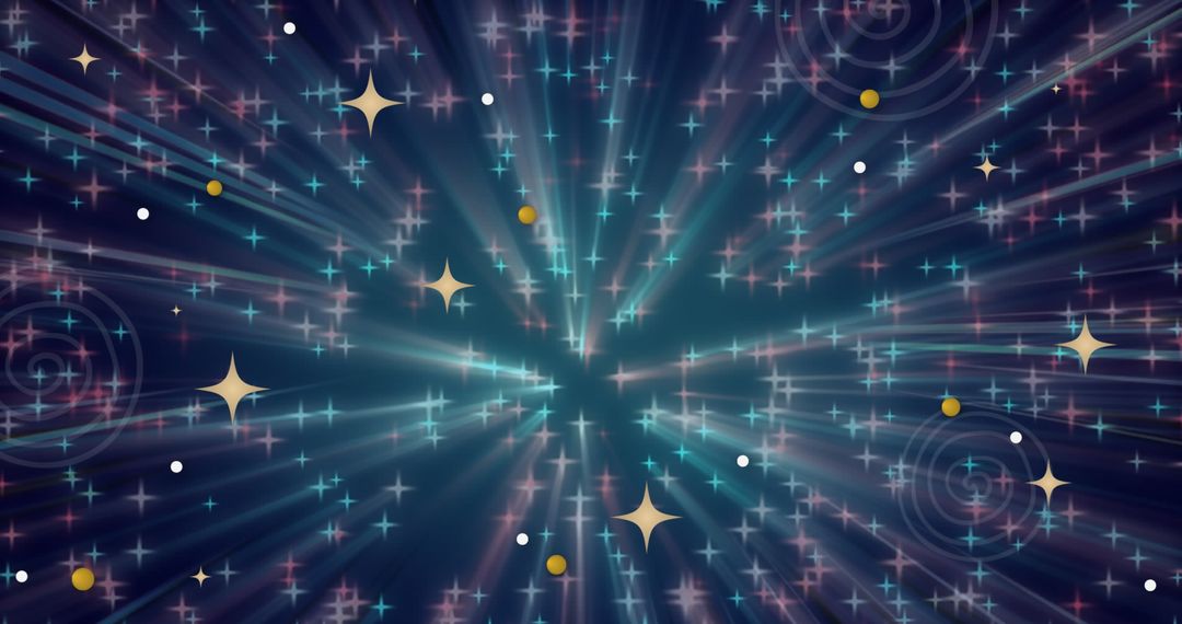 Vibrant Starburst Pattern with Cosmic Glowing Lights