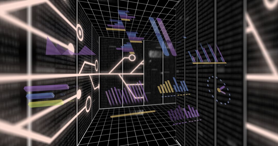 Digital Financial Data Processing with Futuristic Graphics