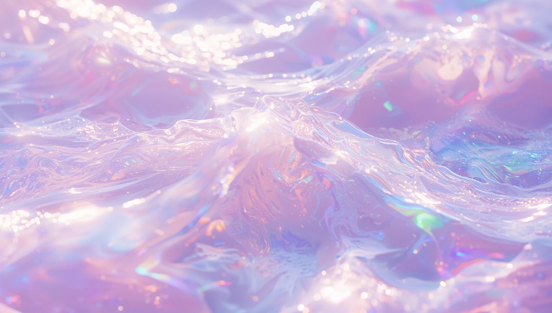 Iridescent Pastel Fluid Waves with Holographic Glow