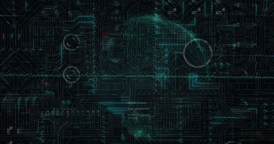 Digital globe with abstract data visualization for futuristic technology
