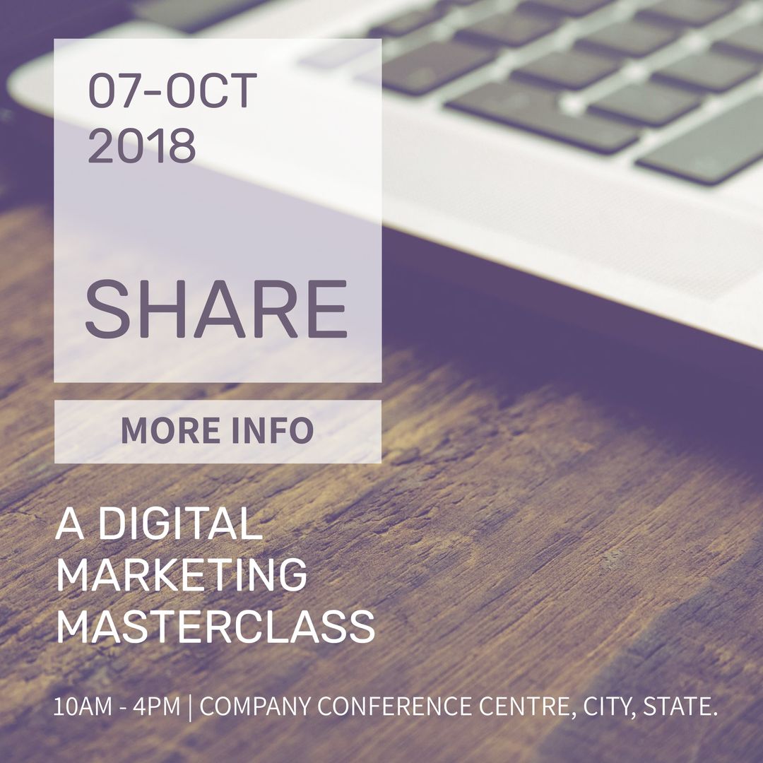 Digital Marketing Masterclass Event Promotional Poster