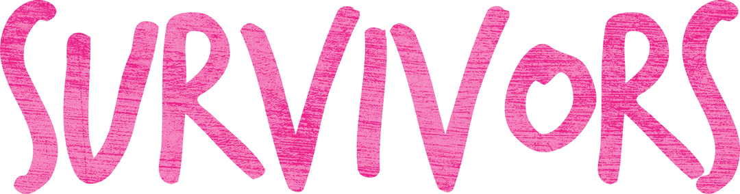 Bright Pink Survivors Text on Transparent Background