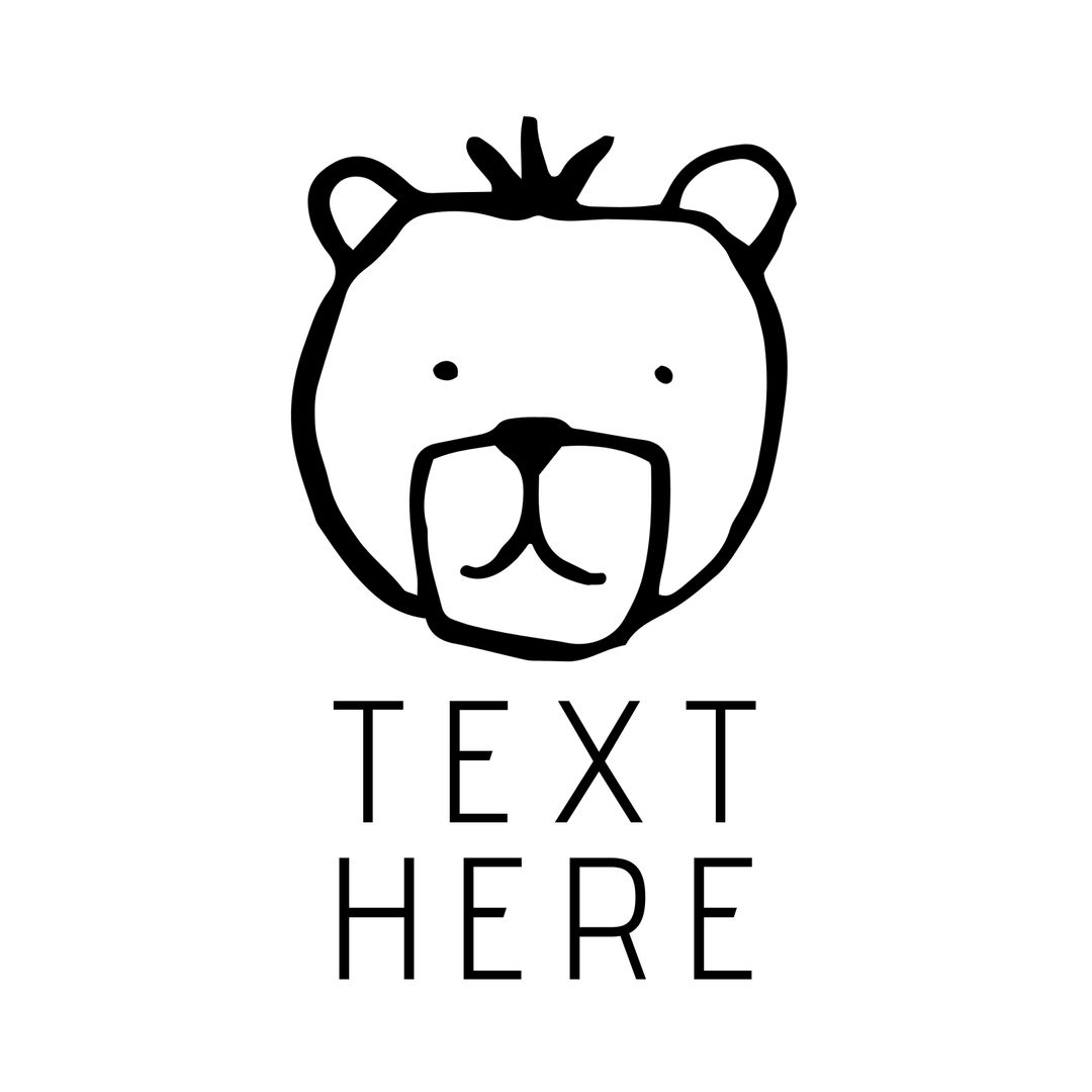 Cute Hand-drawn Bear Head With Customizable Text Space