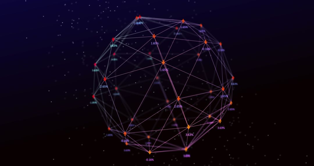 Futuristic Global Network Sphere with Data Points