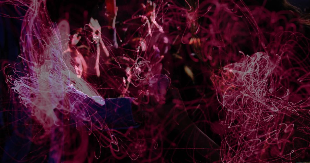 Vibrant Neon Light Trails Creating Dynamic Abstract Patterns