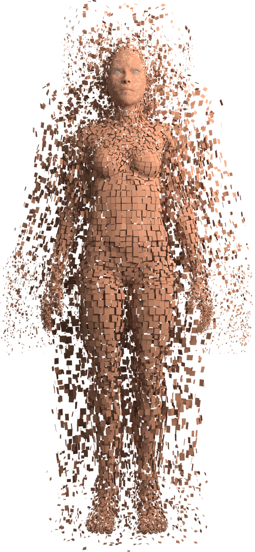 Transparent 3D Female Avatar with Pixelated Body Representing Digital Interface - Download Free Stock Images Pikwizard.com