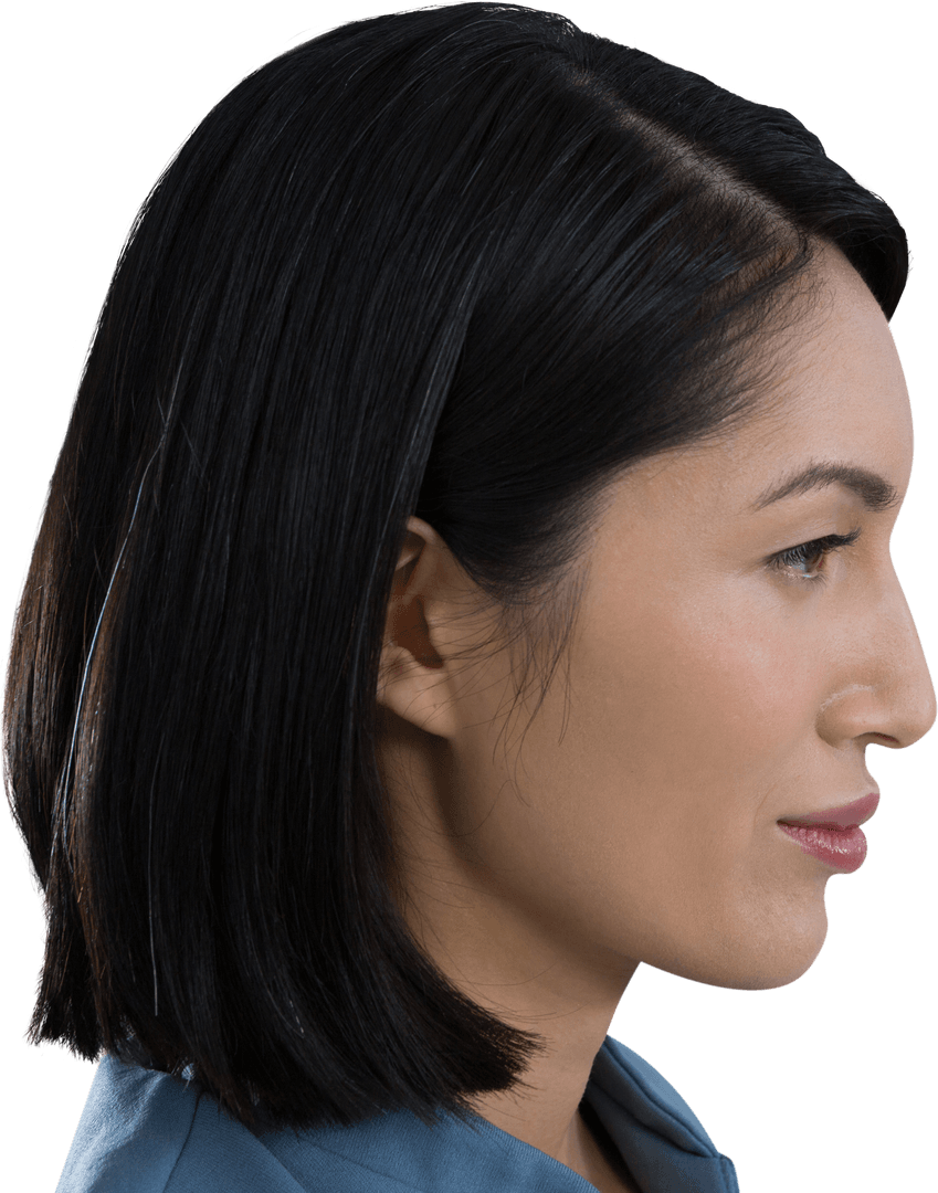 Transparent Profile of pensive Female Executive