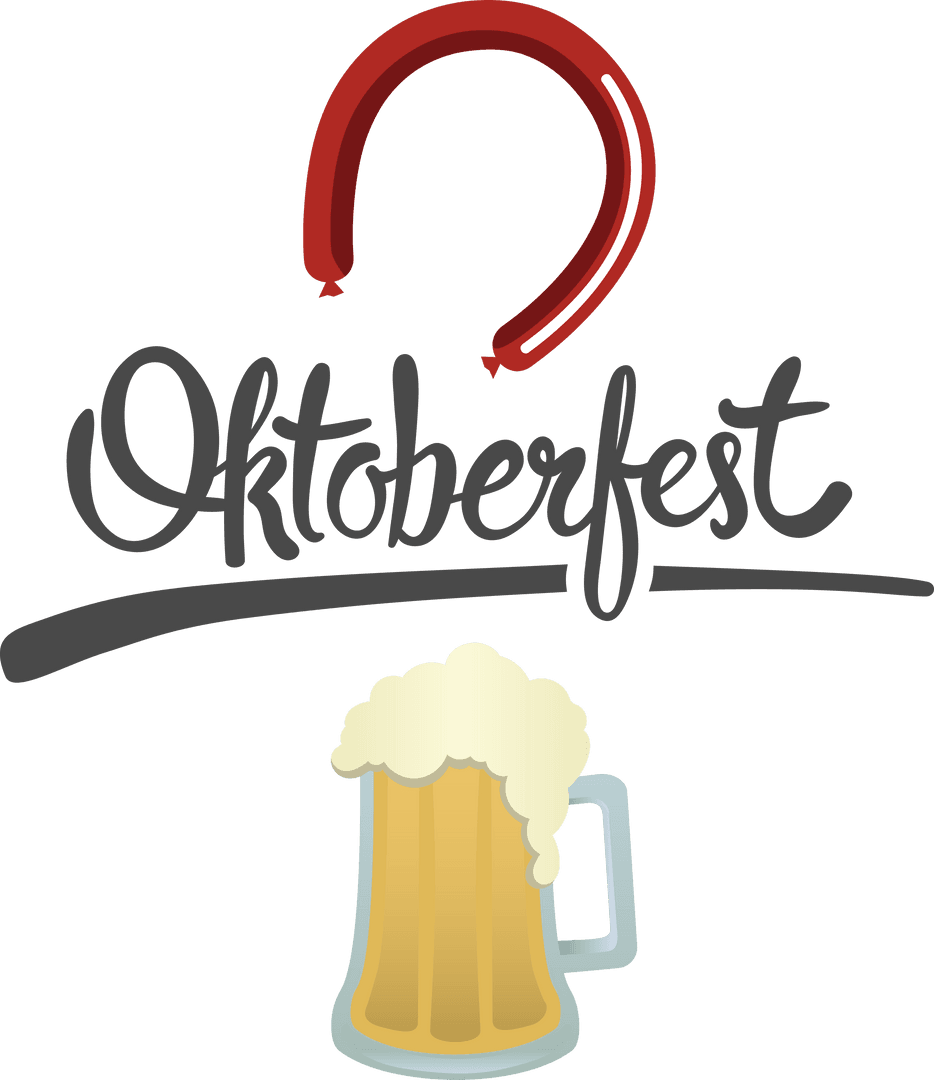 Oktoberfest Celebration on Transparent Background with Beer Glass