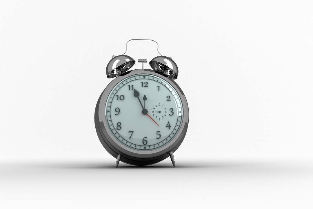 Digital Silver Alarm Clock Illustration on Transparent Background Isolated Image - Download Free Stock Images Pikwizard.com