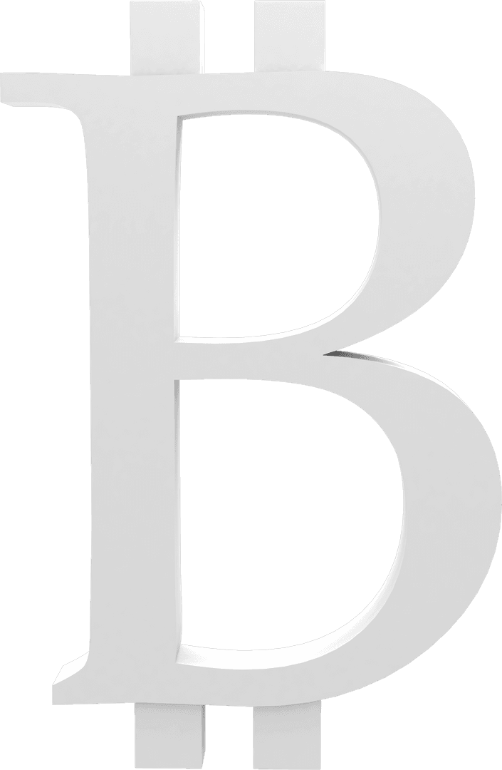 Digital Bitcoin Currency Symbol on Transparent Background