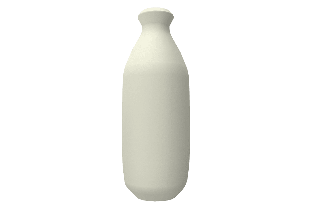 Minimalist Transparent Plastic Bottle Isolated on White Background
