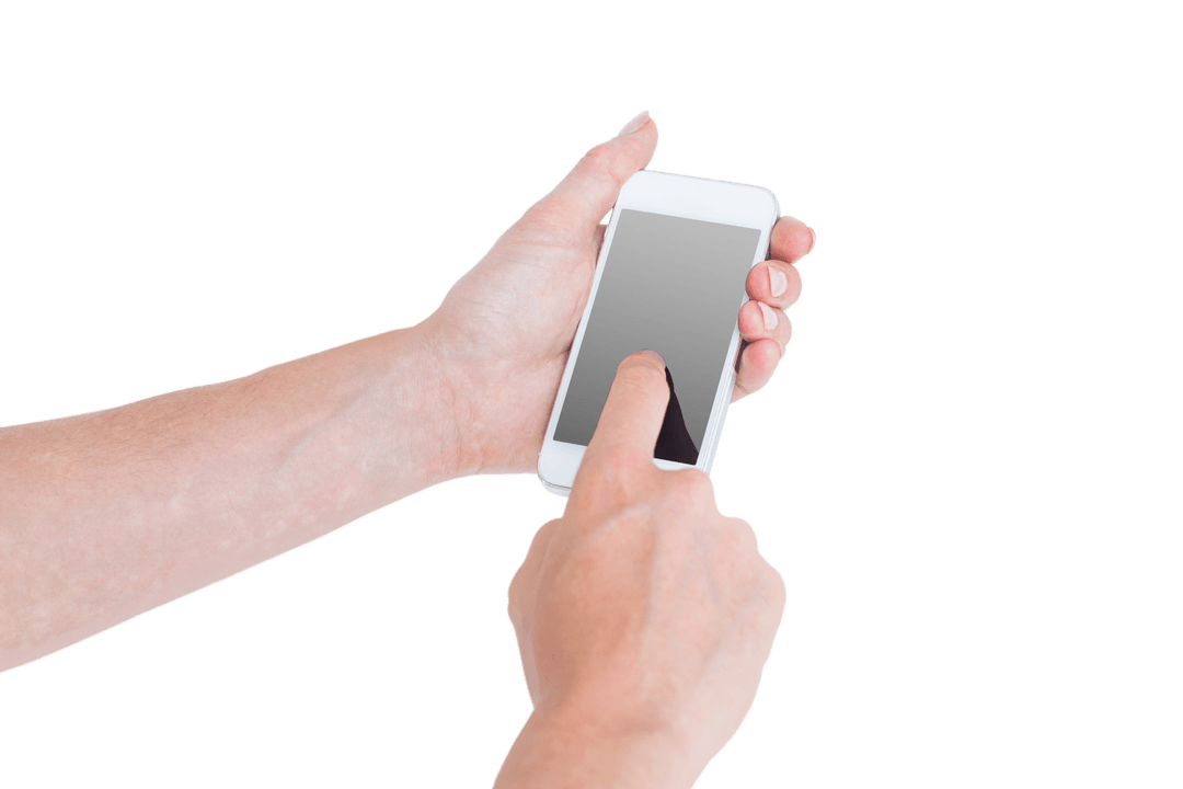 Transparent Isolated Hand Using Smartphone Mockup