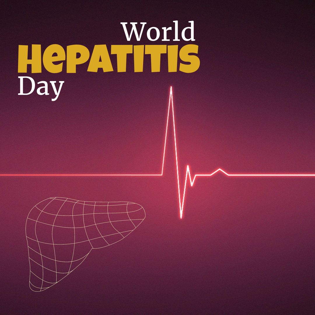 World Hepatitis Day Awareness with Liver Line Illustration