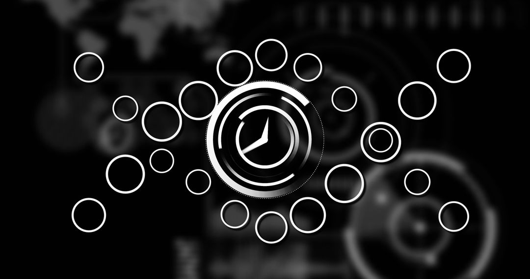 Abstract Futuristic Clock with DNA and Data Elements