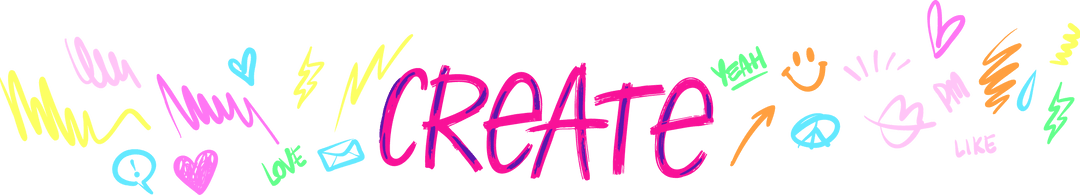 Colorful Doodles Highlight Create Bubble Text on Transparent Background