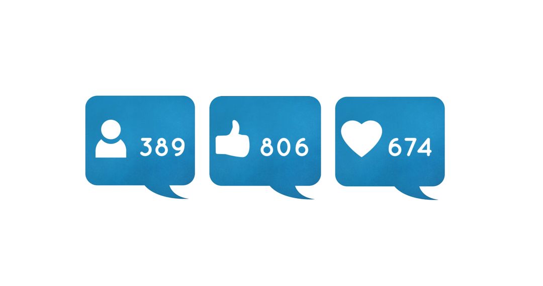 Social Media Interaction Counter Icons