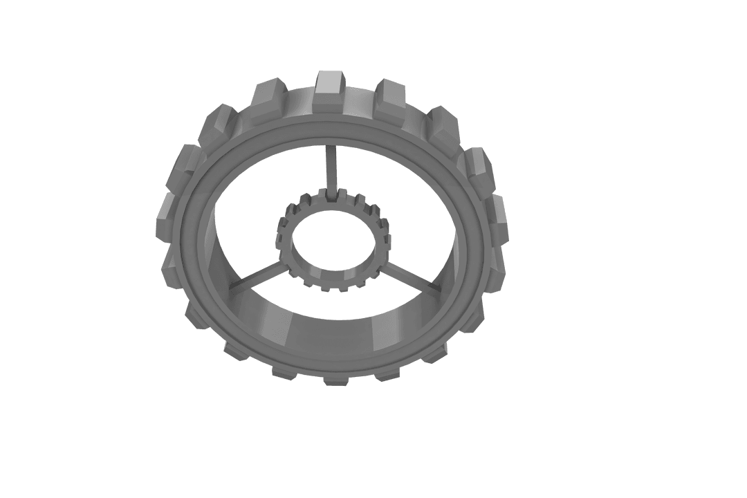 3D Gray Gear on Transparent Background for Vector Design