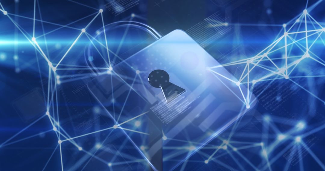 Secure Digital Networking Technology Concept with Padlock