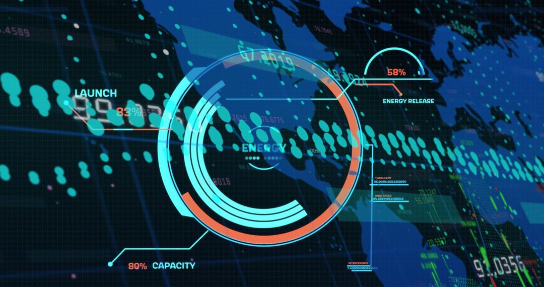Digital Interface with Global Business Data Graphics