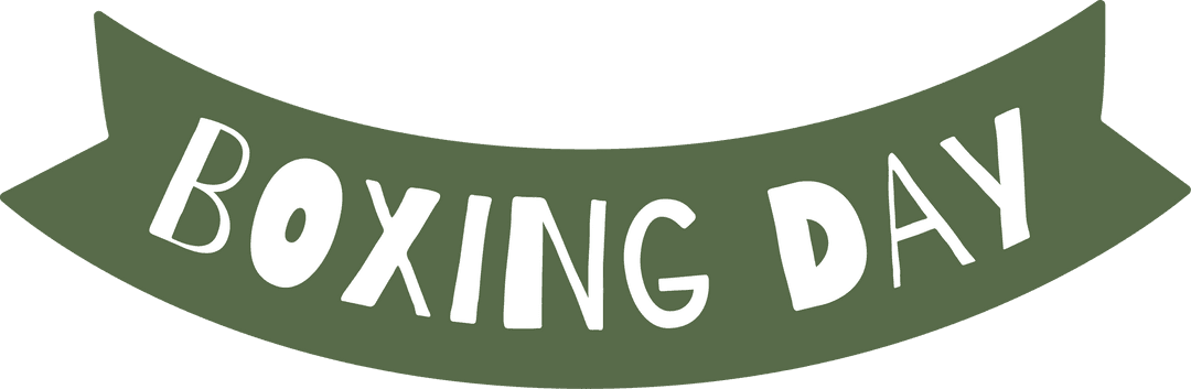 Boxing Day Ribbon Banner on Transparent Background