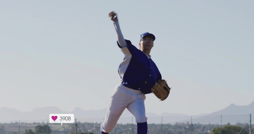 Dynamic Baseball Player Pitching on Open Field
