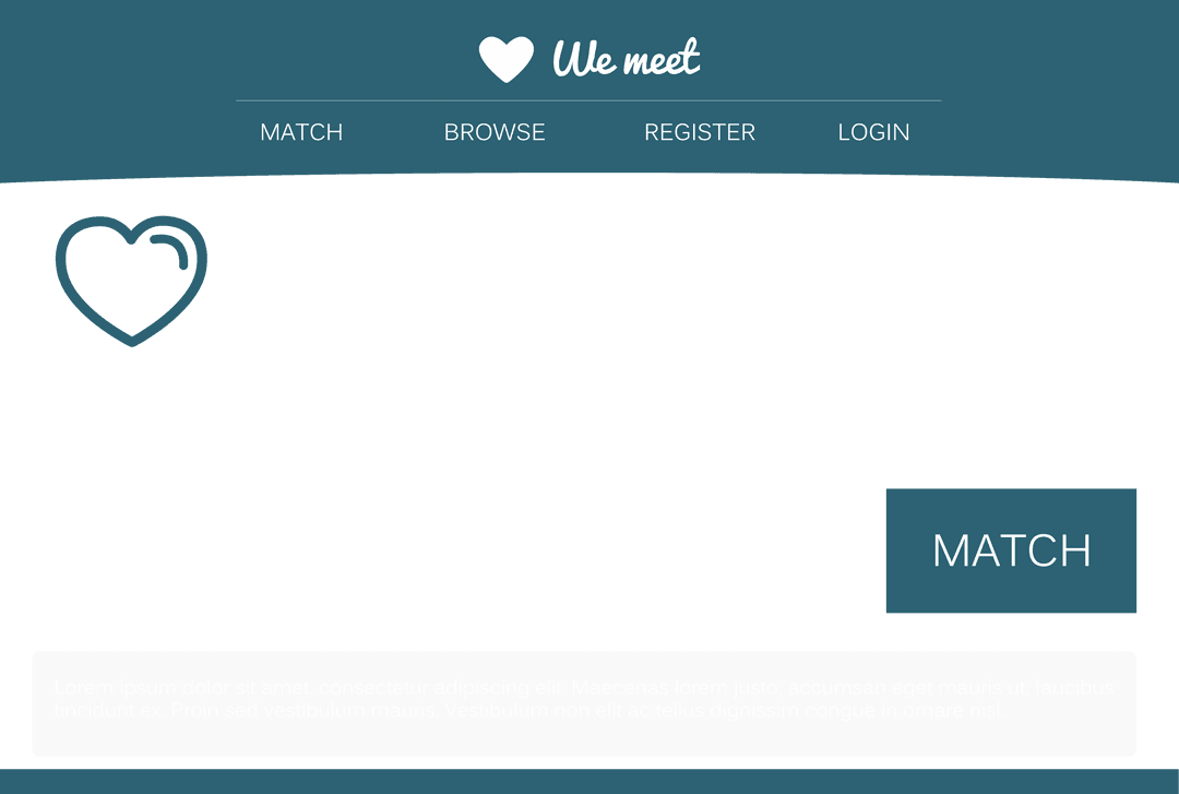 Dating Platform Transparent Interface with Heart Symbol
