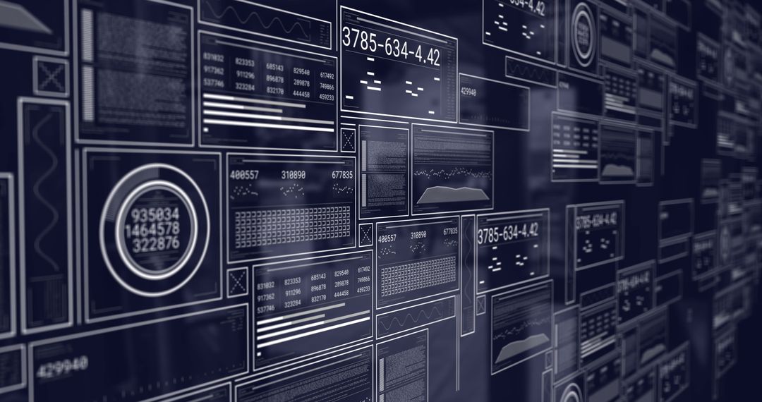 Data Processing on Multiple Screens in Dark Background