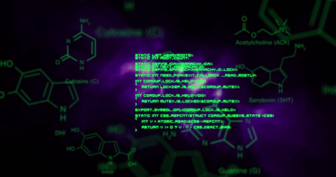Chemical Structures with Digital Data Streams in Sci-Tech Concept