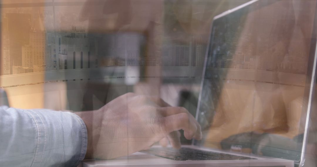 Business Networking Over Conceptual Cityscape Background