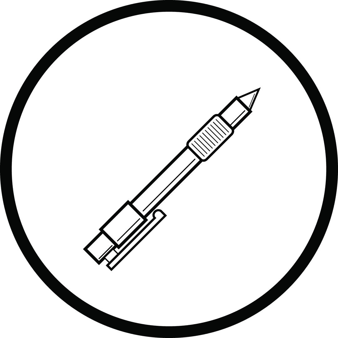 Vector Illustration of Pen Inside Circle on Transparent Background