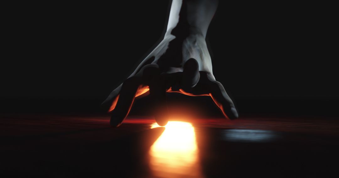 Mysterious Hand Crawling in Dark with Light Source