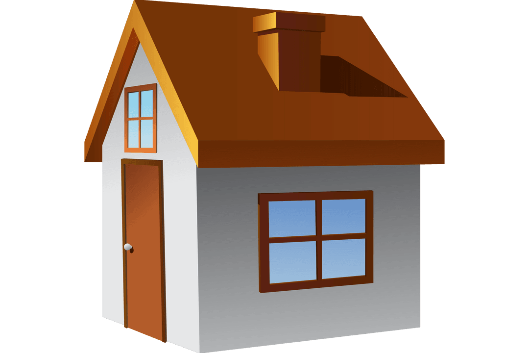 Small House on Transparent Background Vector Illustration