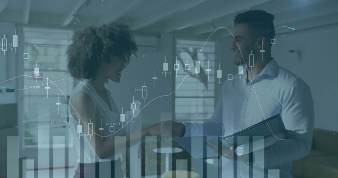 Diverse Professionals Integrating Financial Data in Modern Office