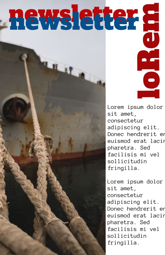 Maritime Travel Newsletter Featuring Mooring Ropes and Editorial Design